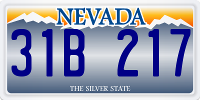 NV license plate 31B217