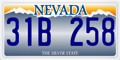 NV license plate 31B258