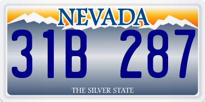 NV license plate 31B287