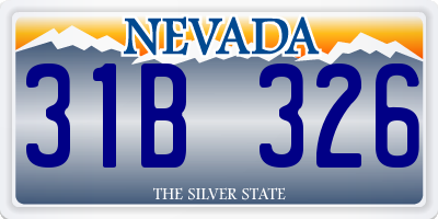 NV license plate 31B326
