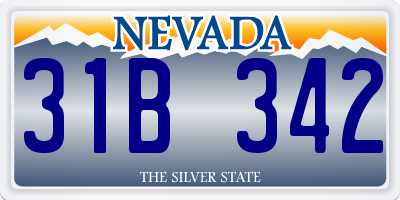 NV license plate 31B342
