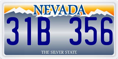 NV license plate 31B356