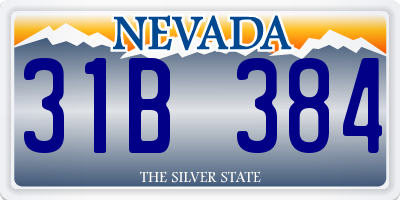 NV license plate 31B384