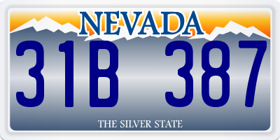 NV license plate 31B387