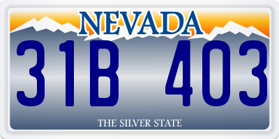 NV license plate 31B403