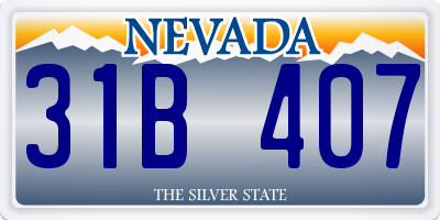 NV license plate 31B407