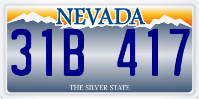 NV license plate 31B417