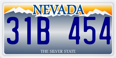 NV license plate 31B454