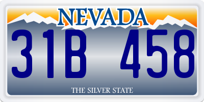 NV license plate 31B458