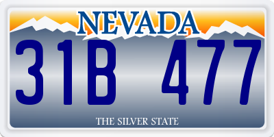 NV license plate 31B477