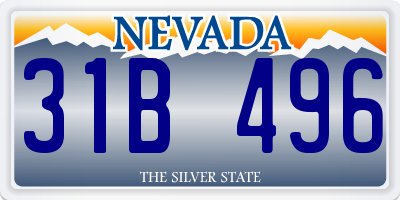 NV license plate 31B496