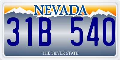 NV license plate 31B540