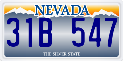 NV license plate 31B547