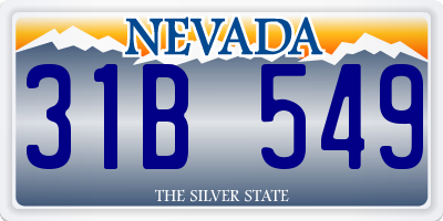 NV license plate 31B549