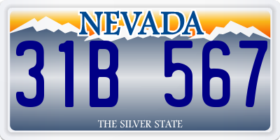 NV license plate 31B567