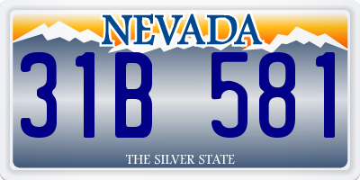 NV license plate 31B581