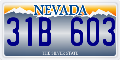 NV license plate 31B603