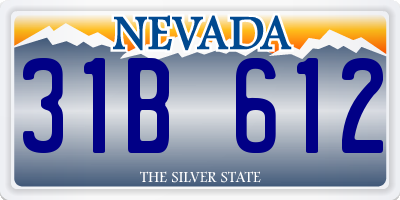 NV license plate 31B612