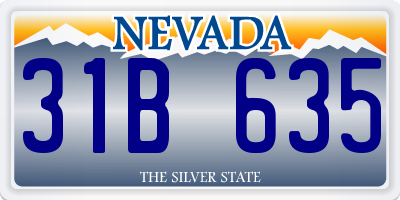 NV license plate 31B635