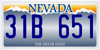 NV license plate 31B651