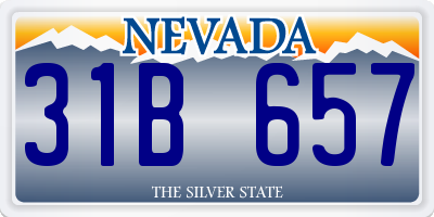 NV license plate 31B657