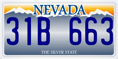 NV license plate 31B663