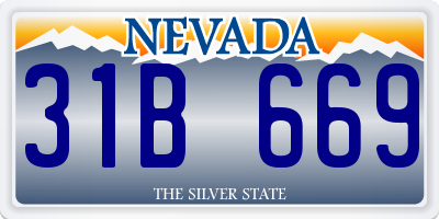 NV license plate 31B669