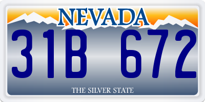 NV license plate 31B672