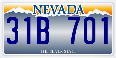 NV license plate 31B701