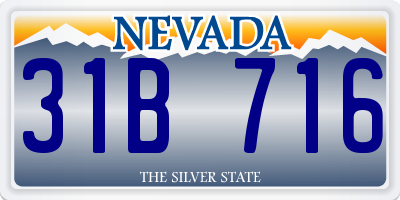 NV license plate 31B716