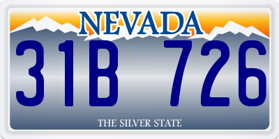 NV license plate 31B726