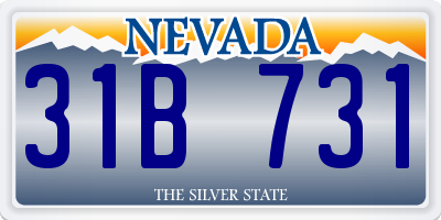 NV license plate 31B731