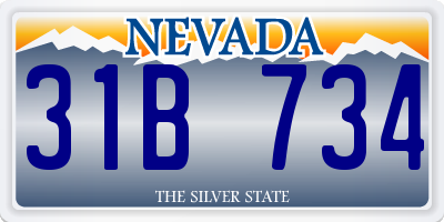 NV license plate 31B734