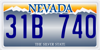 NV license plate 31B740