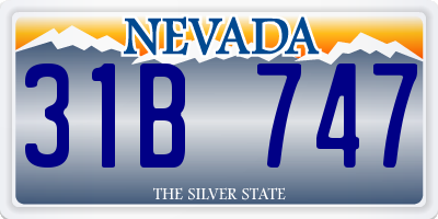 NV license plate 31B747