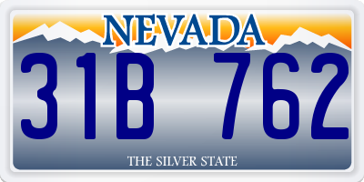 NV license plate 31B762