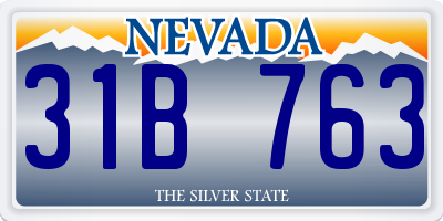 NV license plate 31B763