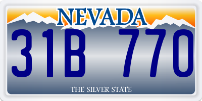 NV license plate 31B770