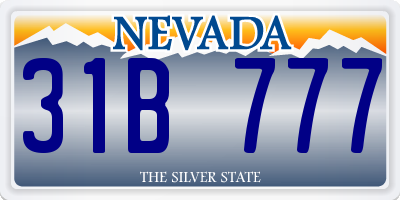 NV license plate 31B777