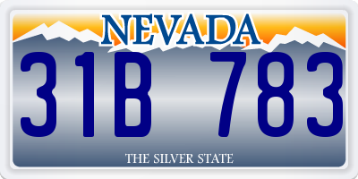 NV license plate 31B783