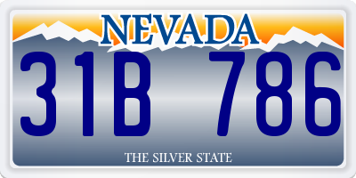 NV license plate 31B786