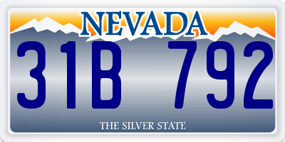 NV license plate 31B792