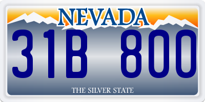 NV license plate 31B800