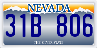 NV license plate 31B806