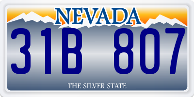 NV license plate 31B807