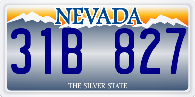 NV license plate 31B827