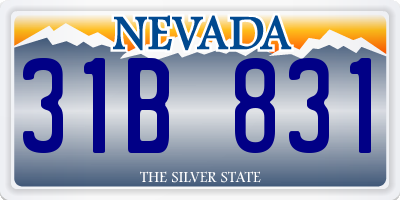 NV license plate 31B831