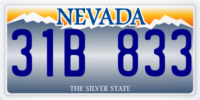 NV license plate 31B833