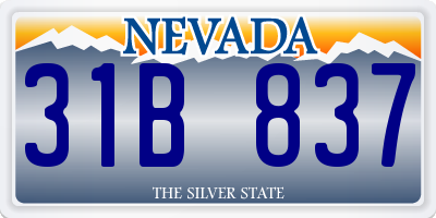 NV license plate 31B837