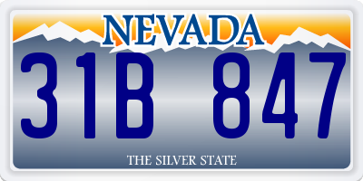 NV license plate 31B847